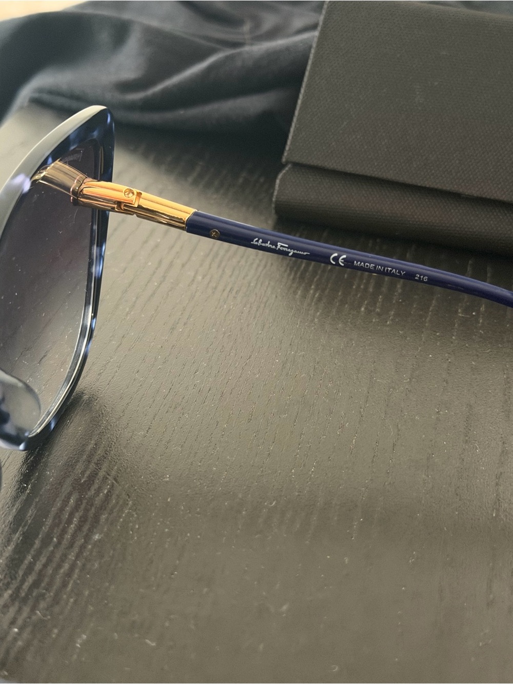 Salvatore Ferragamo Blue Gradient Lens Sunglasses with Navy Frame - Picture 2 of 4